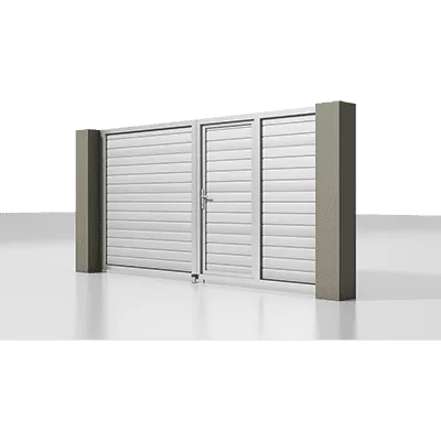 Распашные ворота с калиткой ALUTECH Prestige